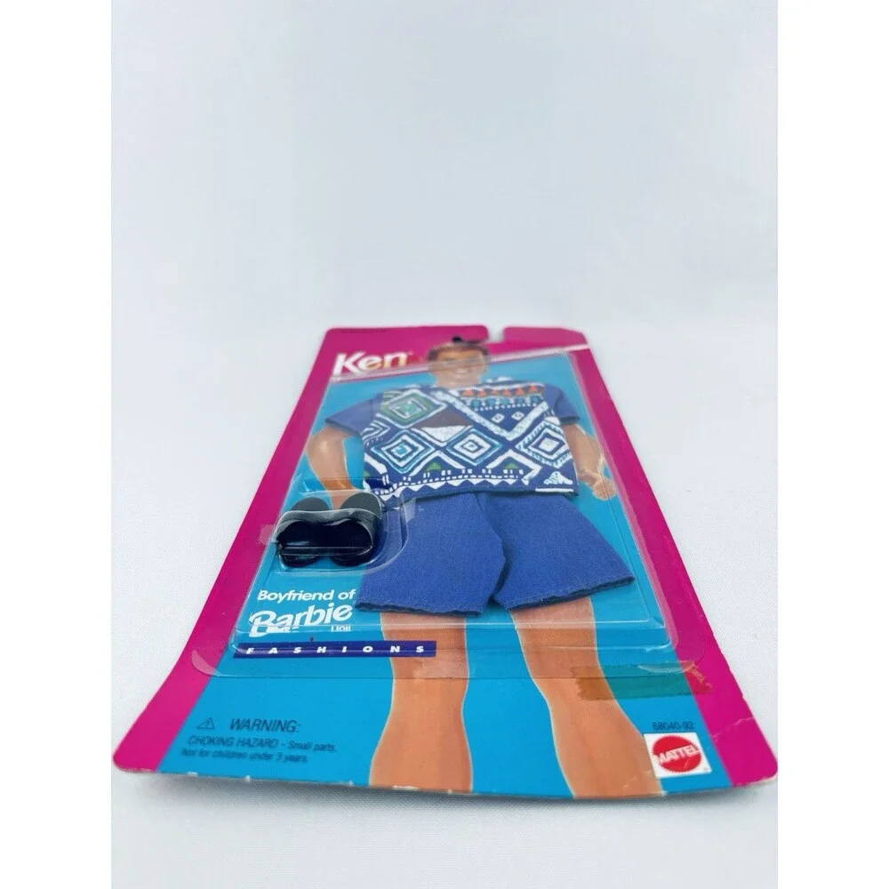 Vtg Ken Boyfriend Of Barbie Doll Tiki Print Shirt & Shorts Outfit 1995‎ Fashions
